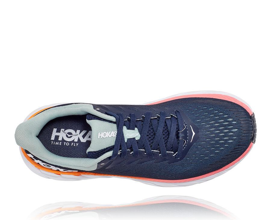 Hoka One One Koşu Ayakkabısı Kadın Lacivert/Beyaz - Clifton 7 - JP2043817